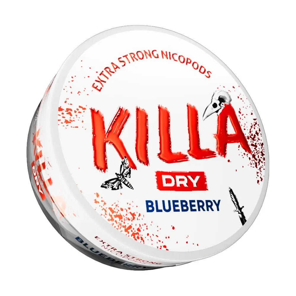 Killa Dry Nicotine Pouches - Blueberry - 9.6mg - Box of 10 - Wolfvapes.co.uk-