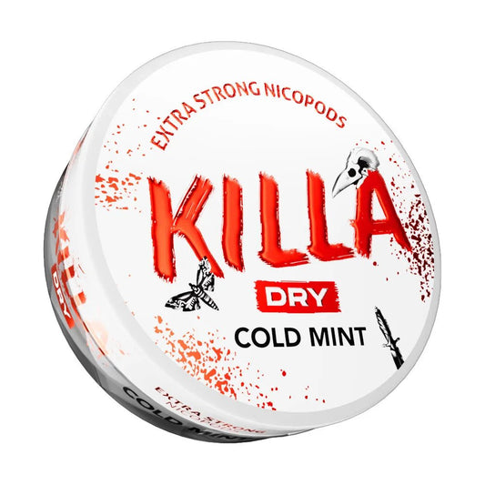 Killa Dry Nicotine Pouches - Cold Mint - 9.6mg - Box of 10 - Wolfvapes.co.uk-