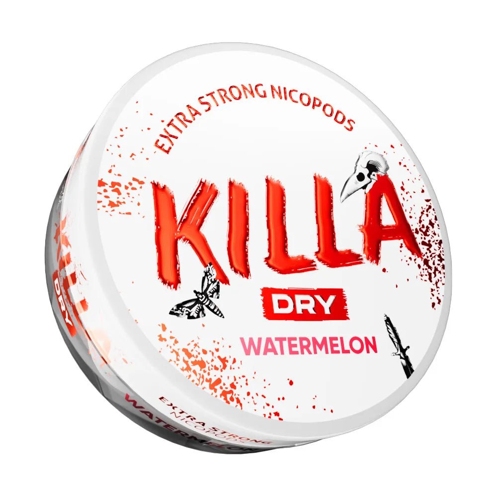 Killa Dry Nicotine Pouches - Watermelon - 9.6mg - Box of 10 - Wolfvapes.co.uk-