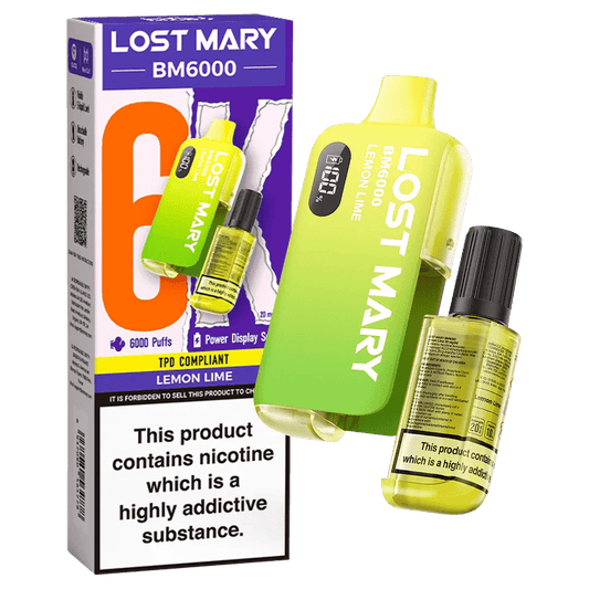 Lost Mary BM6000 Prefilled Disposable Vape Kit (Box of 5) - Wolfvapes.co.uk-Lemon Lime