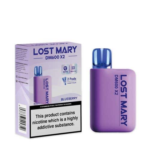 Lost Mary DM600 X2 Disposable Vape - Wolfvapes.co.uk - Blueberry