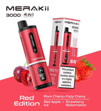 Merakii 3000 Puffs Disposable Vape 4 in 1 Pod Kit - Wolfvapes.co.uk - Red Edition (4 in 1)