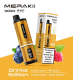 Merakii 3000 Puffs Disposable Vape 4 in 1 Pod System Kit Box of 5 - Wolfvapes.co.uk - Drinks Edition (4 in 1)