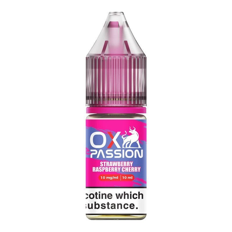 Oxva OX Passion Nic Salt 10ml E-liquids - Box of 10 - Wolfvapes.co.uk-Strawberry Raspberry Cherry