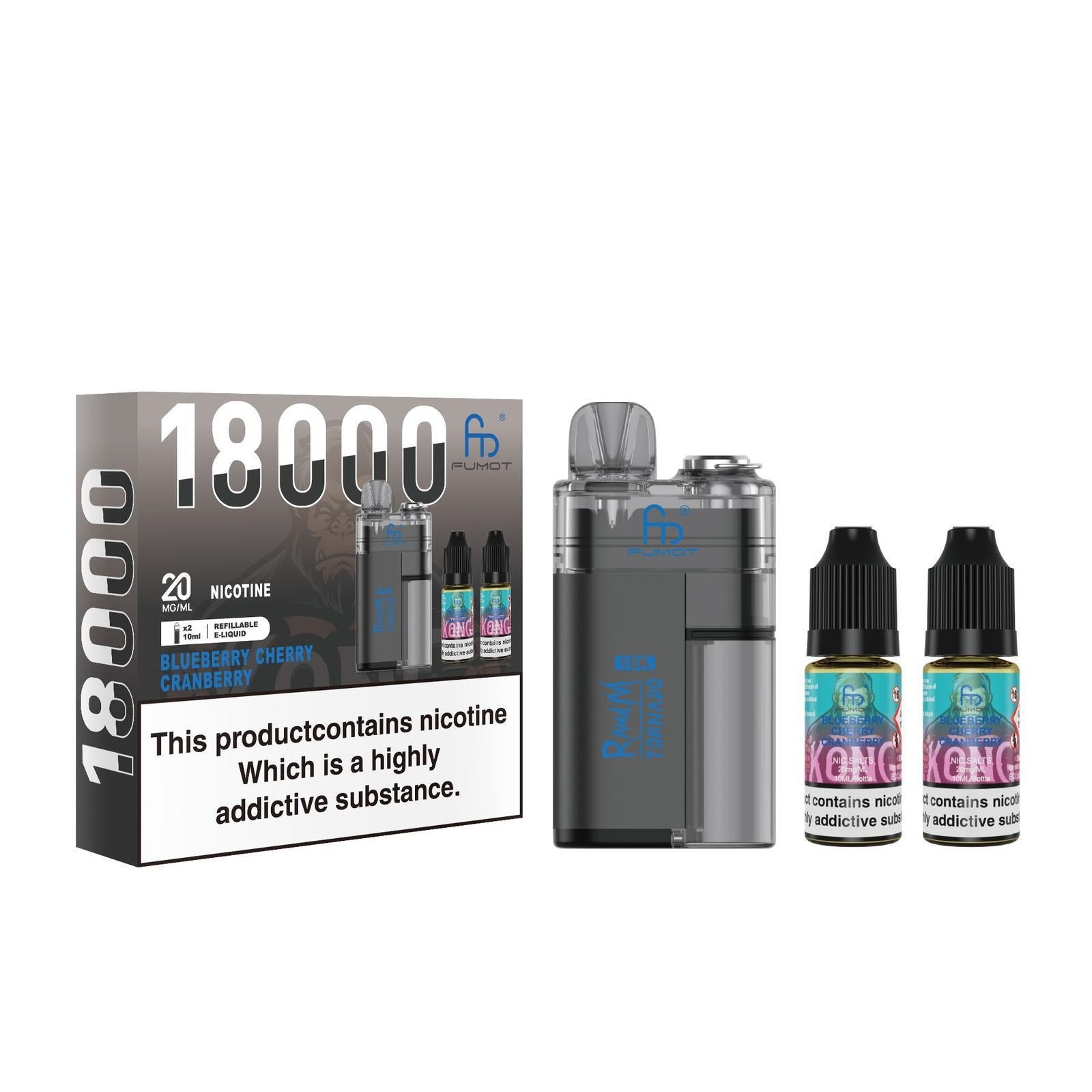 R and M Tornado 18000 Disposable Vape - Wolfvapes.co.uk - Blueberry Cherry Cranberry