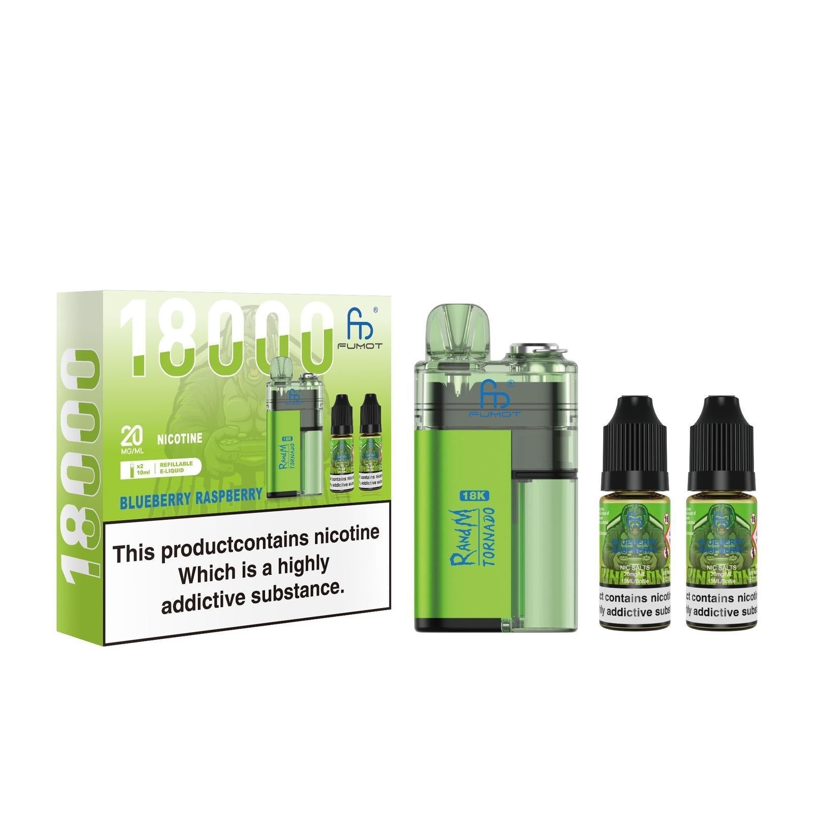 R and M Tornado 18000 Disposable Vape - Wolfvapes.co.uk - Blueberry Raspberry