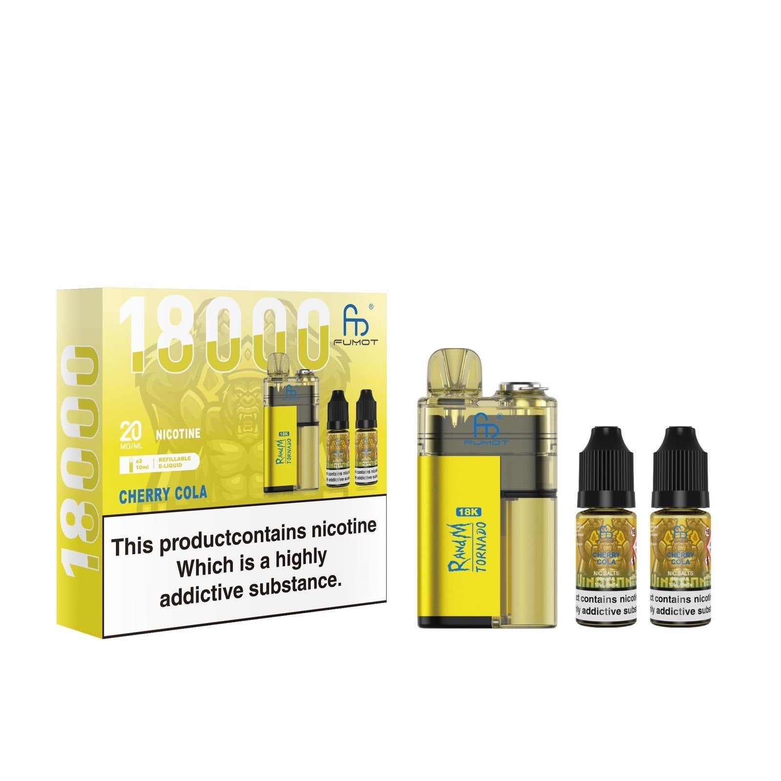 R and M Tornado 18000 Disposable Vape - Wolfvapes.co.uk - Cherry Cola