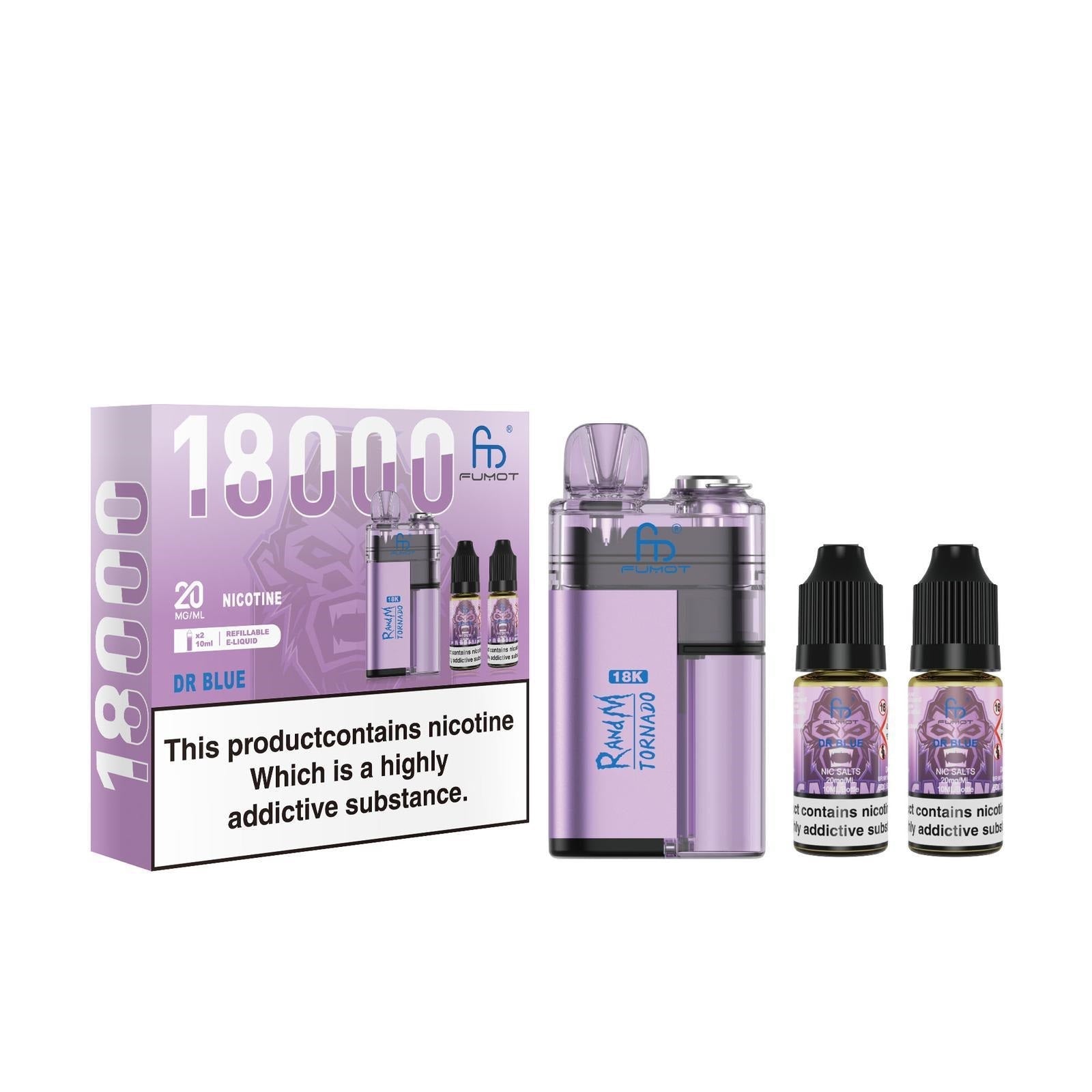 R and M Tornado 18000 Disposable Vape - Wolfvapes.co.uk - Dr Blue