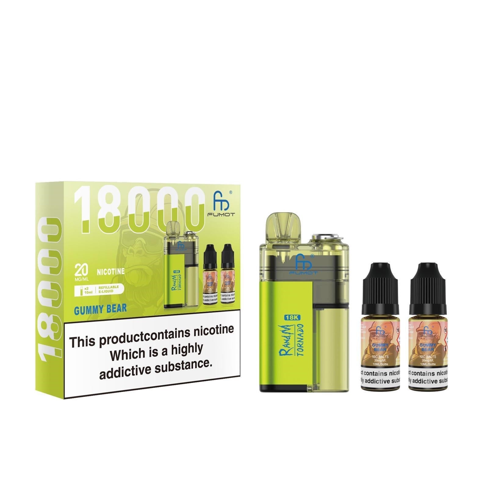 R and M Tornado 18000 Disposable Vape - Wolfvapes.co.uk - Gummy Bear