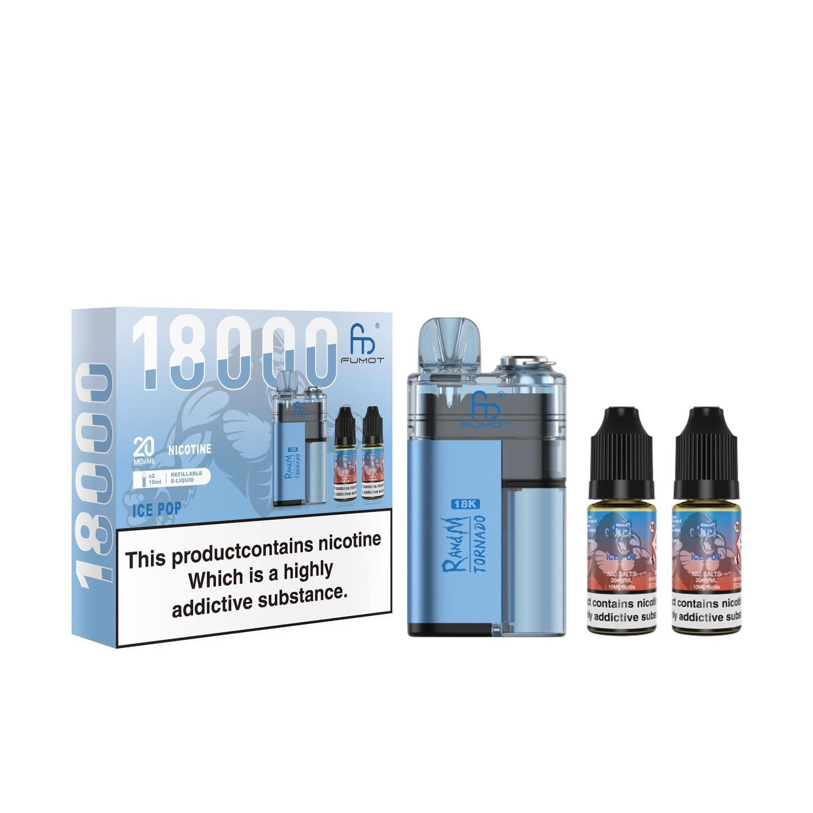 R and M Tornado 18000 Disposable Vape - Wolfvapes.co.uk - Ice Pop