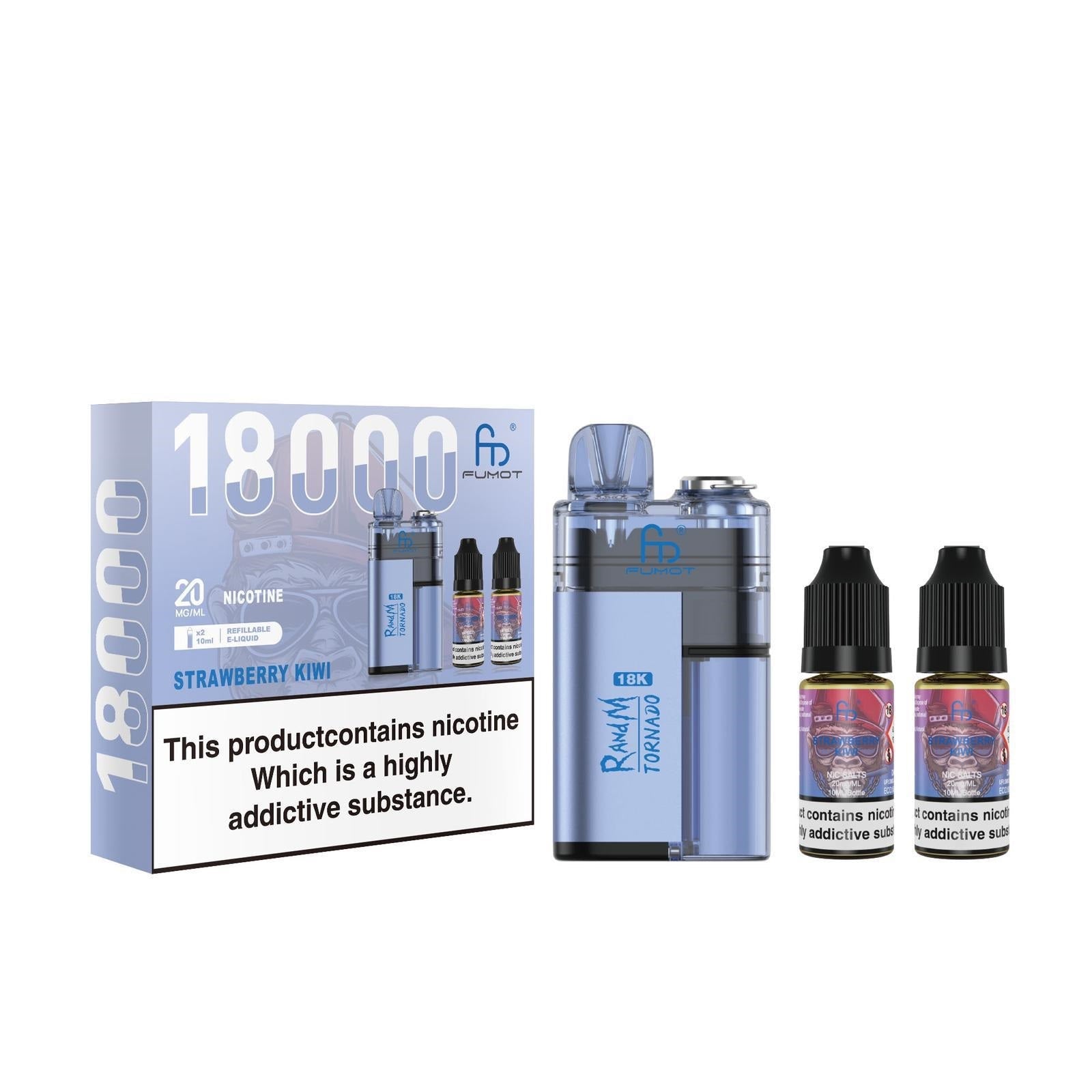 R and M Tornado 18000 Disposable Vape - Wolfvapes.co.uk - Strawberry Kiwi