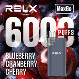 Relx Max Go 6000 Disposable Vape - Wolfvapes.co.uk - Blueberry Cranberry Cherry