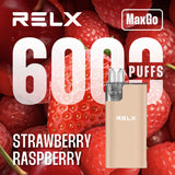 Relx Max Go 6000 Disposable Vape - Wolfvapes.co.uk - Strawberry Raspberry