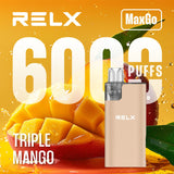 Relx Max Go 6000 Disposable Vape - Wolfvapes.co.uk - Triple Mango