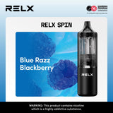 Relx Spin 4000 Puffs Disposable Vape Pod Kit - Wolfvapes.co.uk-Blue Razz Blackberry