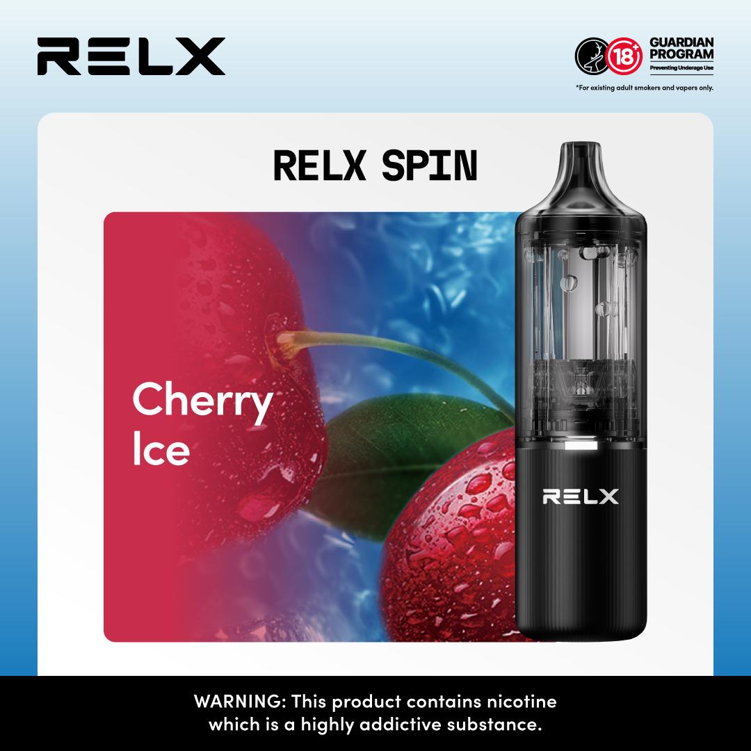 Relx Spin 4000 Puffs Disposable Vape Pod Kit - Wolfvapes.co.uk-Cherry Ice