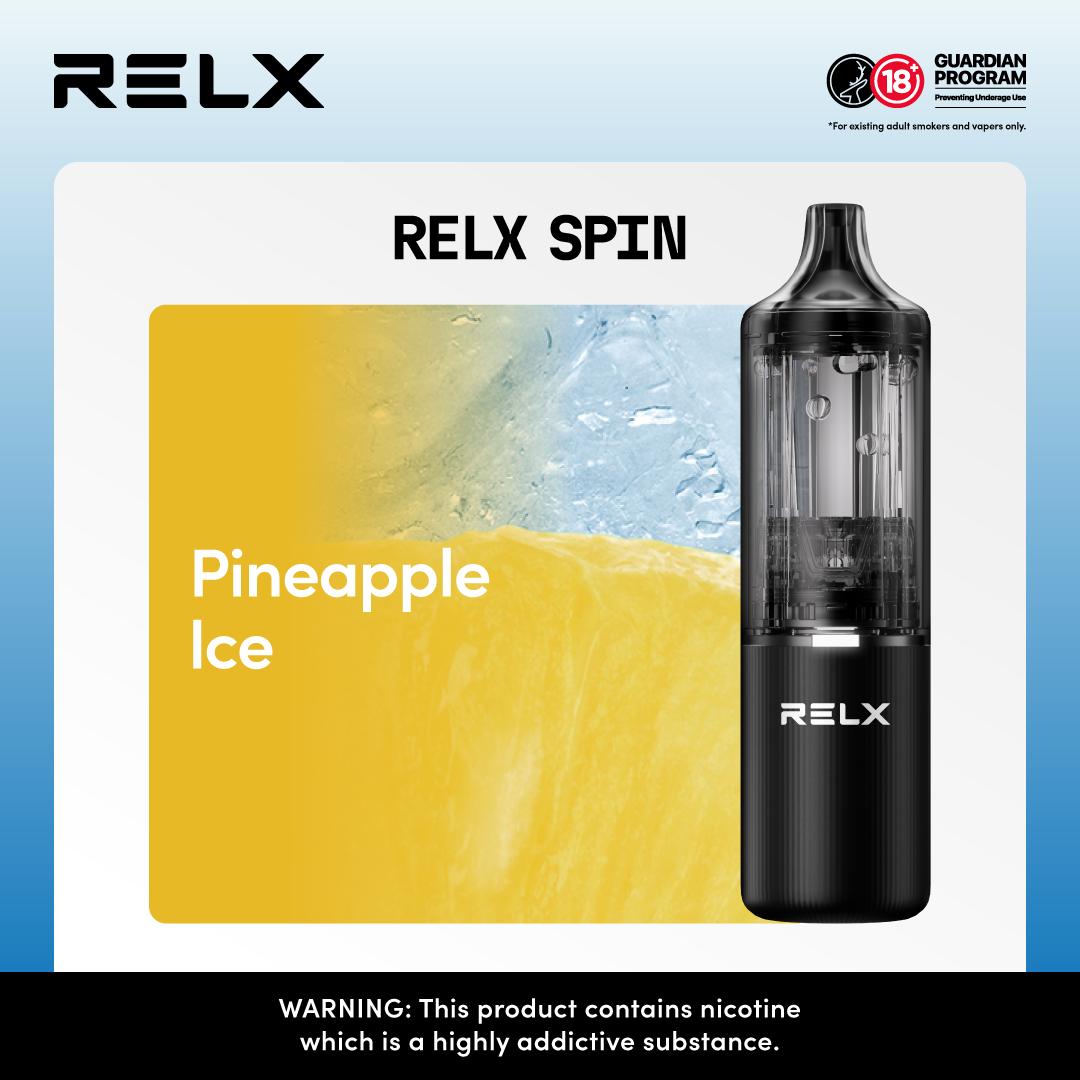 Relx Spin 4000 Puffs Disposable Vape Pod Kit - Wolfvapes.co.uk-Pineapple Ice