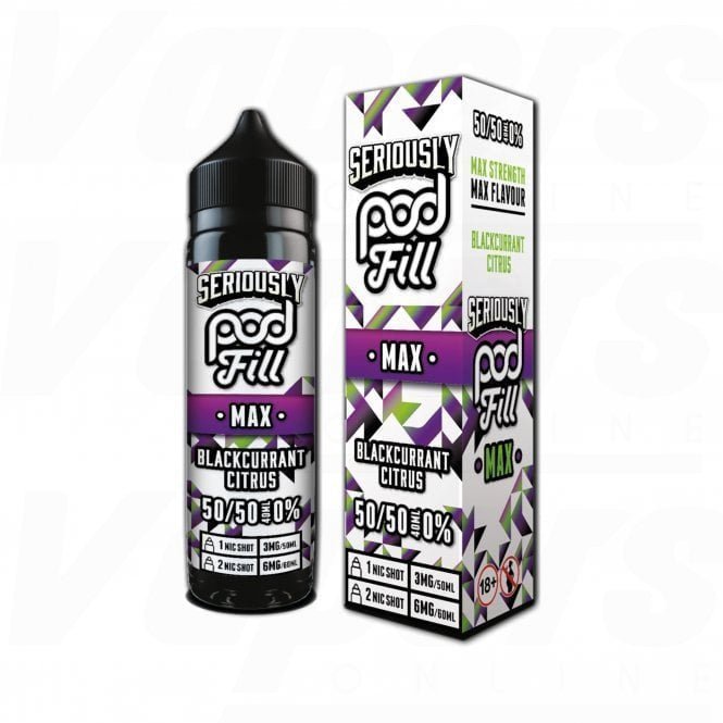 Seriously Pod Fill Max 50ml E - Liquid - Wolfvapes.co.uk - Blackcurrant Citrus