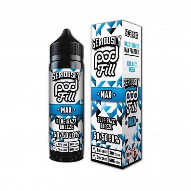 Seriously Pod Fill Max 50ml E - Liquid - Wolfvapes.co.uk - Blue Razz Breeze