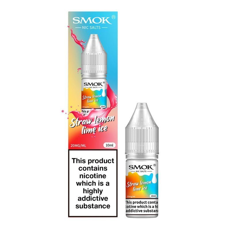 Smok Nic Salts 10ml E-liquids - Box of 10 - Wolfvapes.co.uk-Straw Lemon Lime Ice