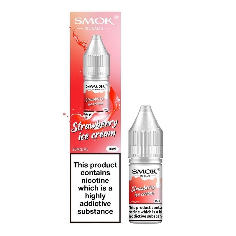 Smok Nic Salts 10ml E-liquids - Box of 10 - Wolfvapes.co.uk-Strawberry Ice Cream