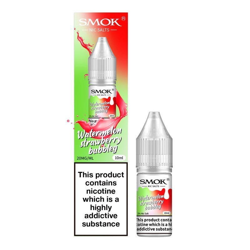 Smok Nic Salts 10ml E-liquids - Box of 10 - Wolfvapes.co.uk-Watermelon Strawberry Bubbly