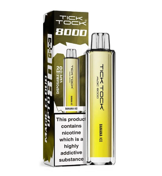 Tick Tock Magic 8000 Disposable Vape - Wolfvapes.co.uk - Banana Ice