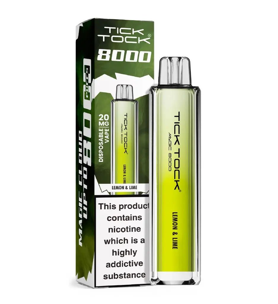 Tick Tock Magic 8000 Disposable Vape - Wolfvapes.co.uk - Lemon Lime