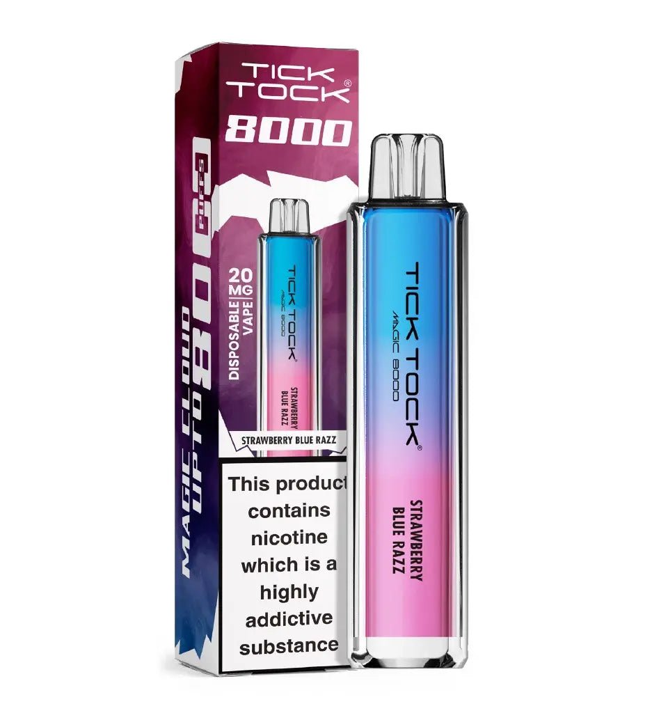 Tick Tock Magic 8000 Disposable Vape - Wolfvapes.co.uk - Strawberry Blue Razz