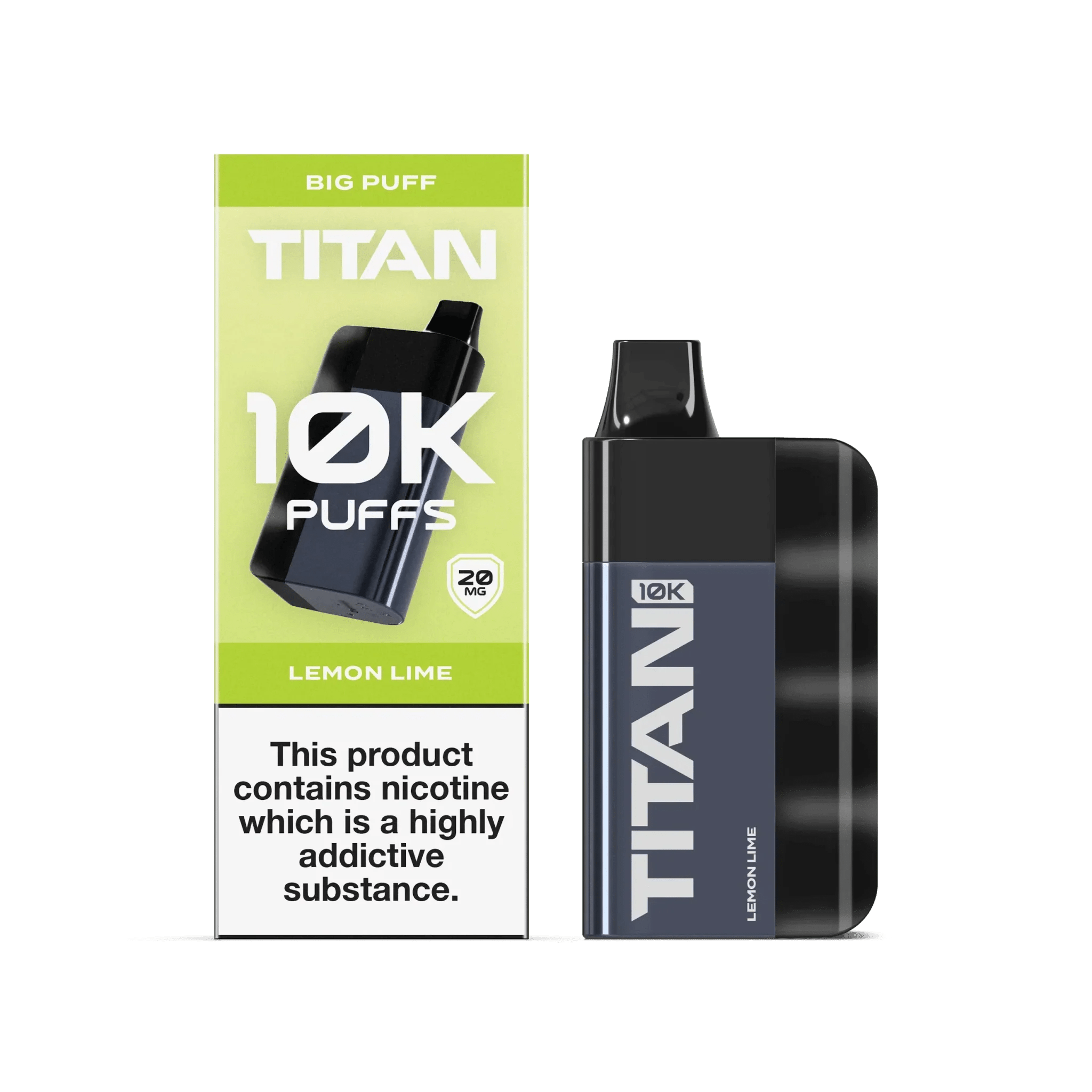 Titan 10K Puffs Disposable Vape Pod Kit Box of 5 - Wolfvapes.co.uk-Lemon Lime