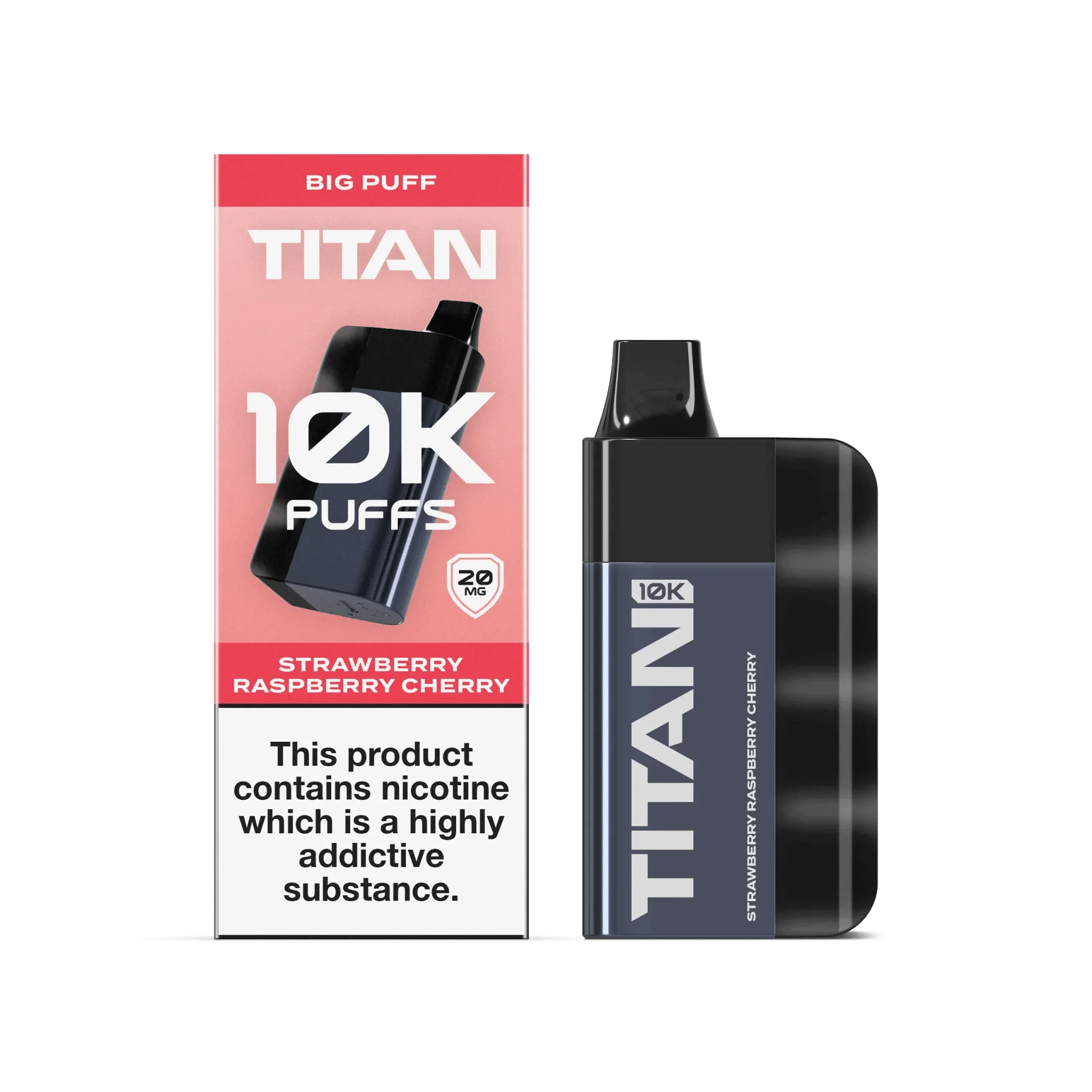 Titan 10K Puffs Disposable Vape Pod Kit Box of 5 - Wolfvapes.co.uk-Strawberry Raspberry