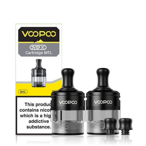 Voopoo PnP X MTL + DTL Replacement Pod Cartridges - Pack of 2 - Wolfvapes.co.uk - Black