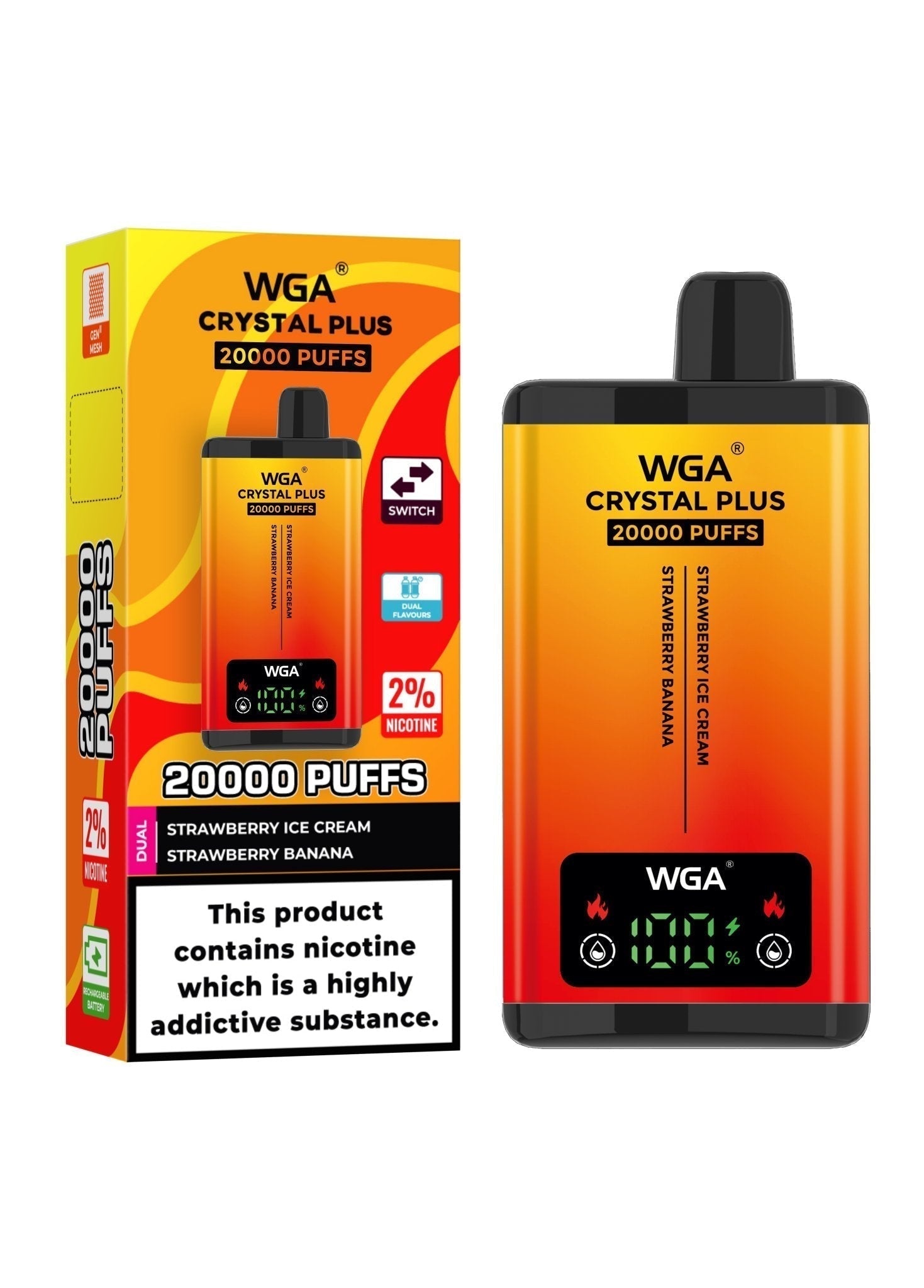 buy WGA Crystal Plus 20000 Disposable Vape - Box of 10 at Wolfvapes.co.uk