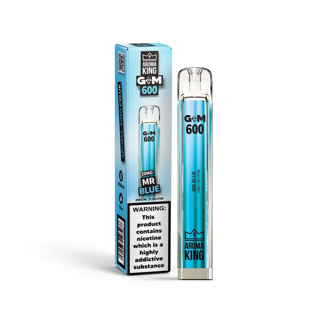 0% Aroma King Gem 600 Disposable Vape Pod Pen - Wolfvapes.co.uk-Mr Blue
