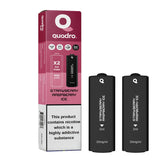 4 in 1 Quadro 2400 Puffs Replacement Pods Box of 10 - Wolfvapes.co.uk-Strawberry Raspberry Ice