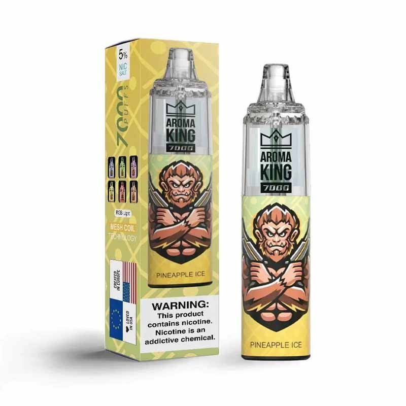 Aroma King 7000 Disposable Vape Pod Box of 10 - Wolfvapes.co.uk-Pineapple Ice