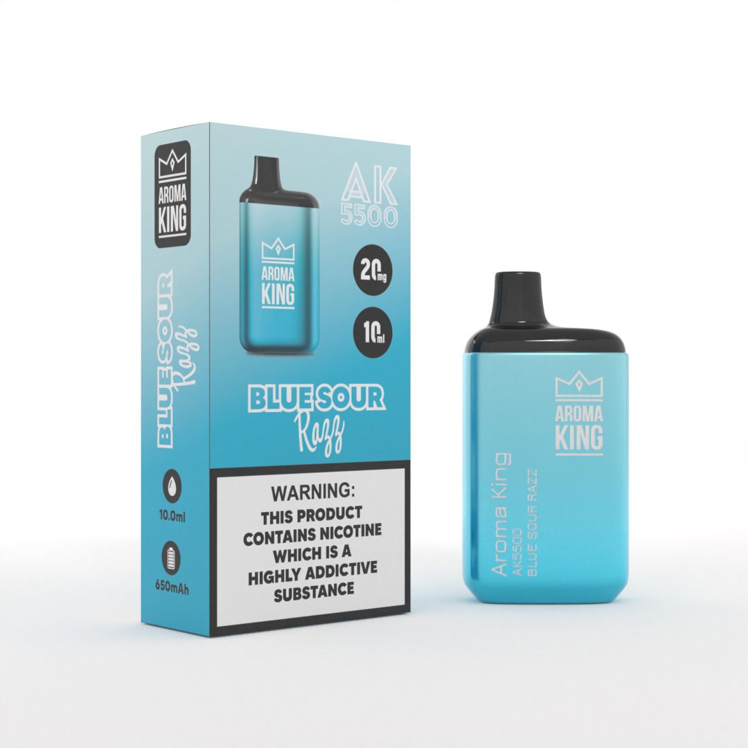 Aroma King AK5500 Metallic Disposable Vape Pod - Wolfvapes.co.uk-Blue Sour Razz