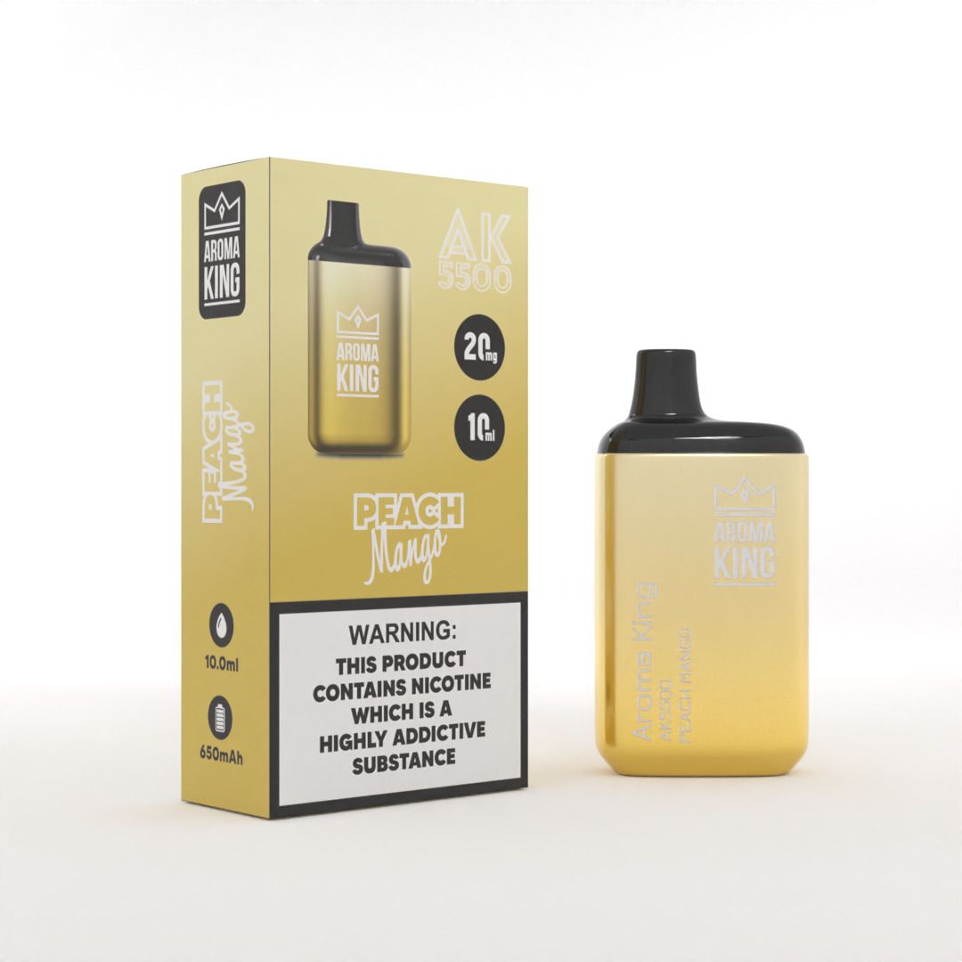 Aroma King AK5500 Metallic Disposable Vape Pod - Wolfvapes.co.uk-Peach Mango