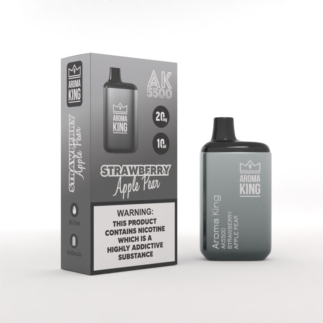 Aroma King AK5500 Metallic Disposable Vape Pod - Wolfvapes.co.uk-Strawberry Apple Pear