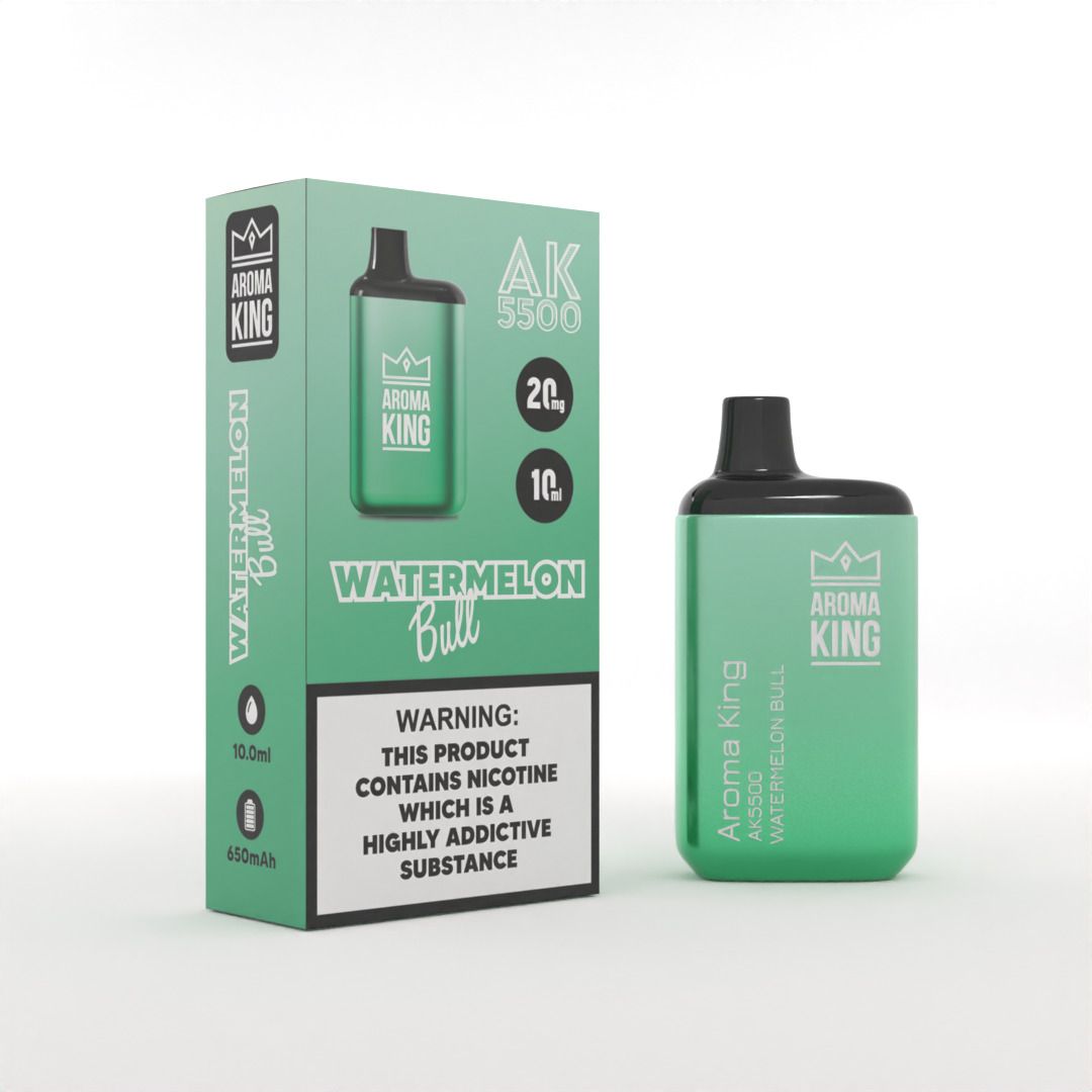 Aroma King AK5500 Metallic Disposable Vape Pod - Wolfvapes.co.uk-Watermelon Bull