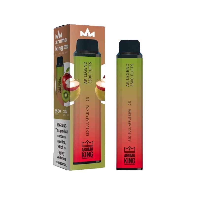 Aroma King Legend 3500 Disposable Vape Pod Box of 10 - Wolfvapes.co.uk-Red Bull Apple Kiwi