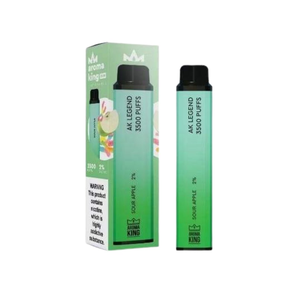 Aroma King Legend 3500 Disposable Vape Pod Box of 10 - Wolfvapes.co.uk-Sour Apple