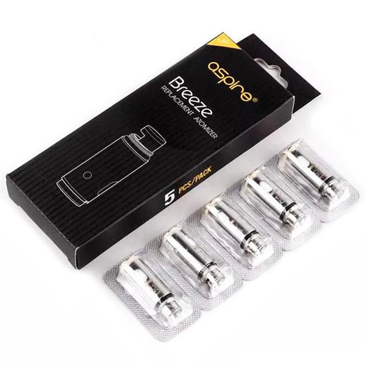 Aspire Breeze Replacement Coil | 5 Pack | Wolfvapes - Wolfvapes.co.uk-0.6Ohm