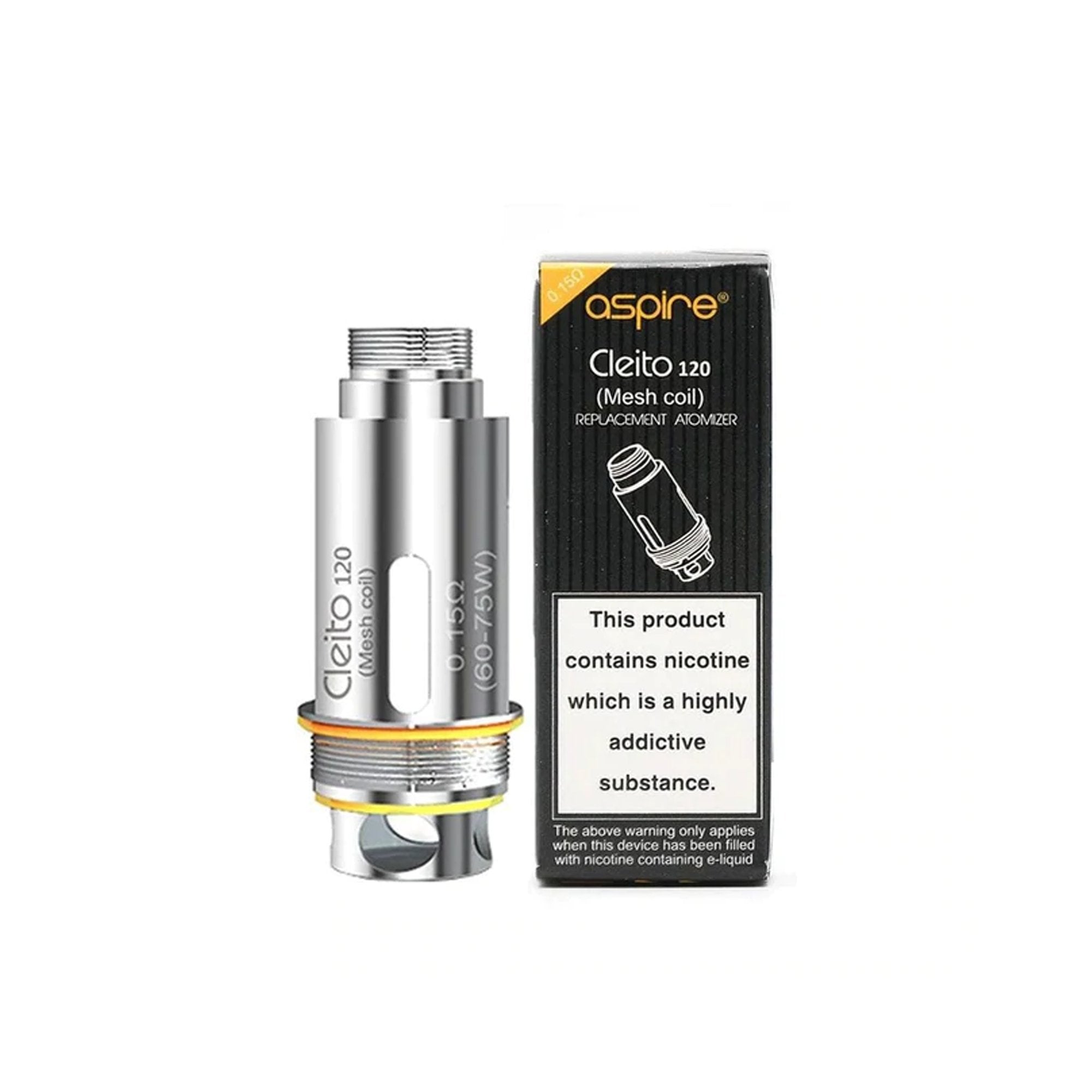 Aspire Cleito 120 Coil Single Coil | Aspire Cleito 120 Coil is a Maxi-watt | Wolfvapes - Wolfvapes.co.uk-MESH 0.15 OHM