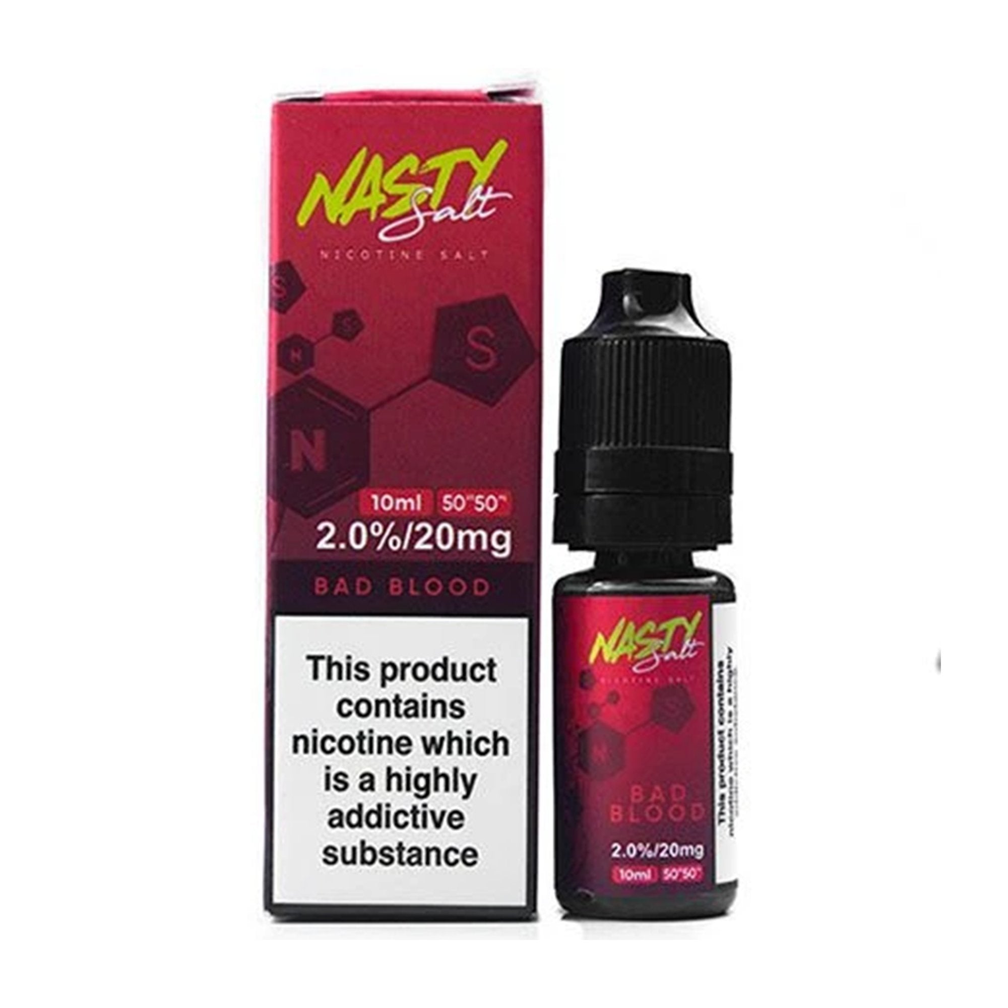 Bad Blood Nic Salt E-liquid by Nasty Salts | 3 Pack 10ml | Wolfvapes - Wolfvapes.co.uk-20mg