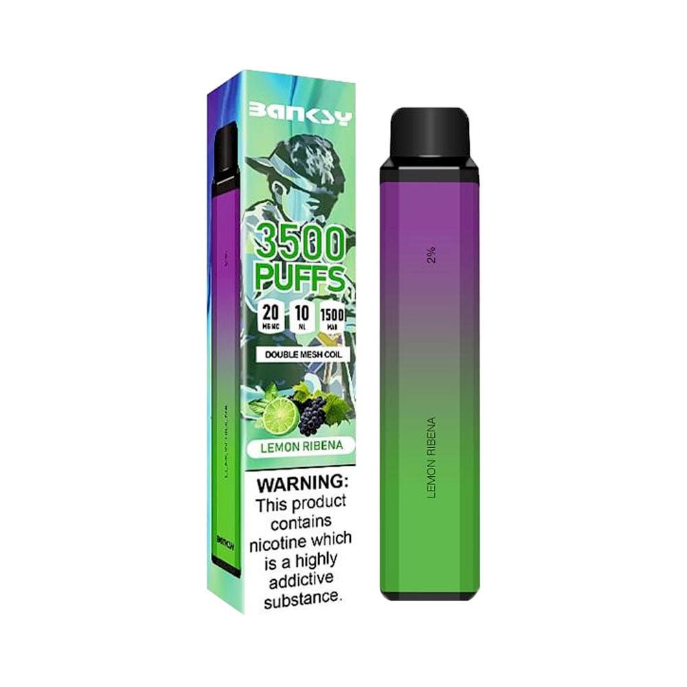 Banksi Bar 3500 Disposable Vape Pod Box 10 - Wolfvapes.co.uk-Lemon Ribena