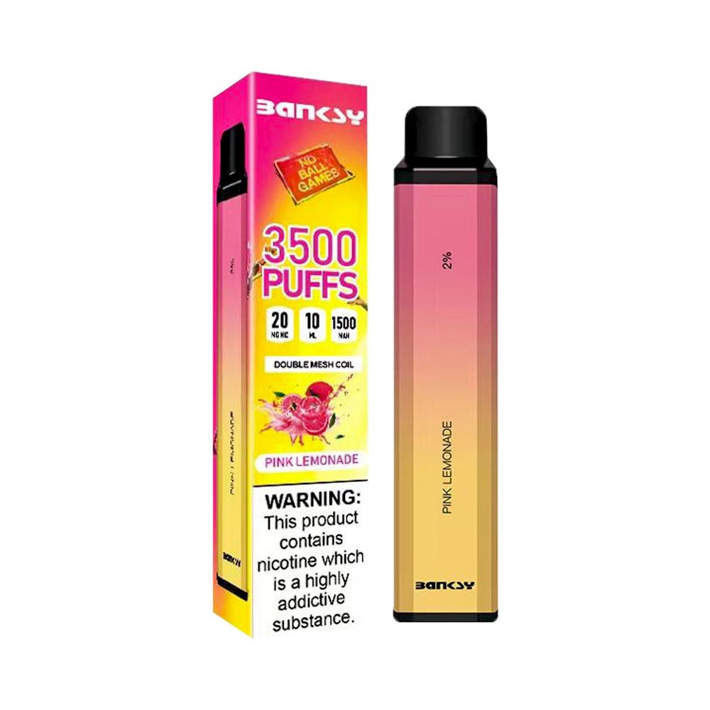 Banksi Bar 3500 Disposable Vape Pod Box 10 - Wolfvapes.co.uk-Pink Lemonade