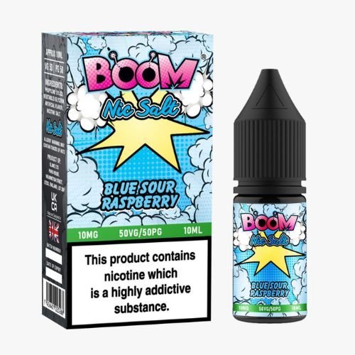 Boom Nic Salts 10ml E-liquids - Box of 10 - Wolfvapes.co.uk-Blueberry Sour Raspberry