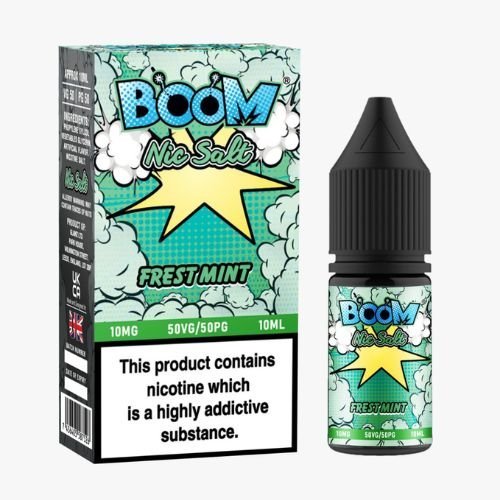 Boom Nic Salts 10ml E-liquids - Box of 10 - Wolfvapes.co.uk-Fresh Mint