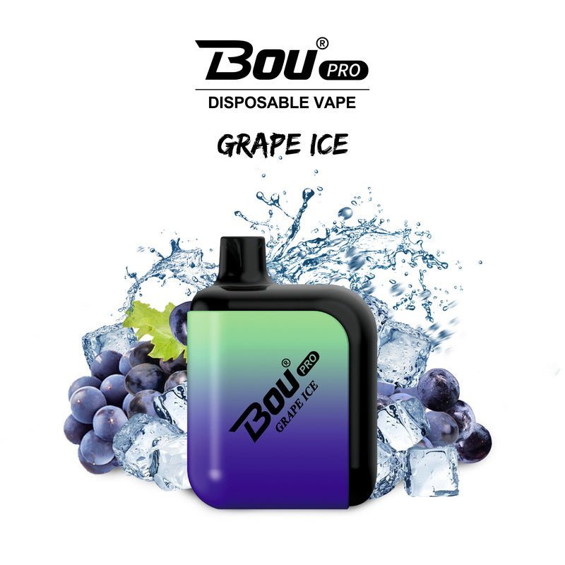 Bou Pro 7000 Puffs Disposable Vape Pod - Box of 10 - Wolfvapes.co.uk-Grape Ice